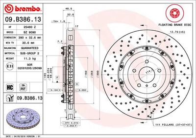 Brake Disc BREMBO 09.B386.13