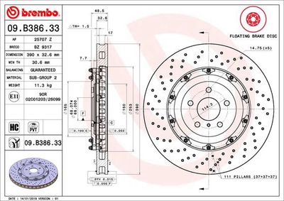 Brake Disc BREMBO 09.B386.33