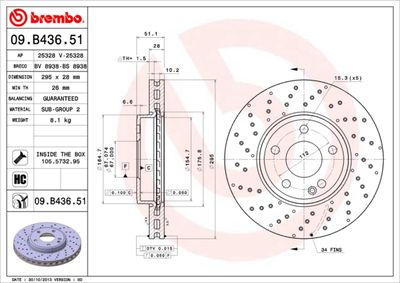 Brake Disc BREMBO 09.B436.51