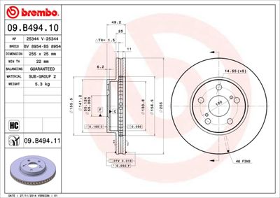 Brake Disc BREMBO 09.B494.10