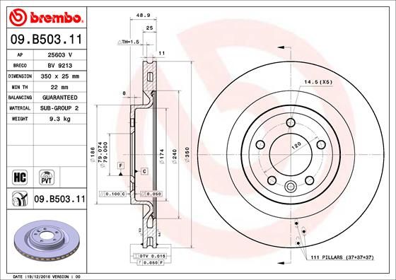 BREMBO 09.B503.11 Brake Disc