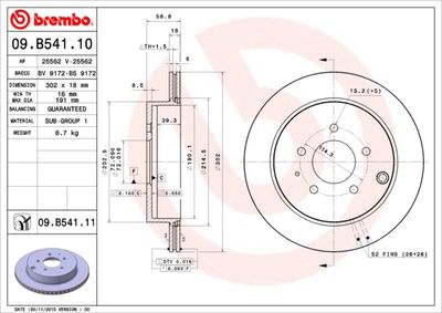 Brake Disc BREMBO 09.B541.11