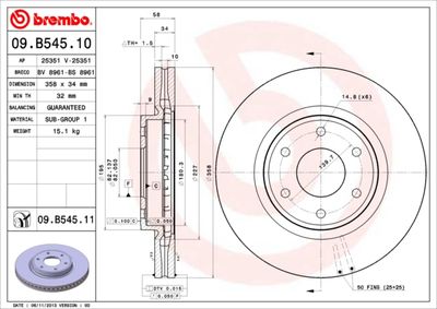 Brake Disc BREMBO 09.B545.11