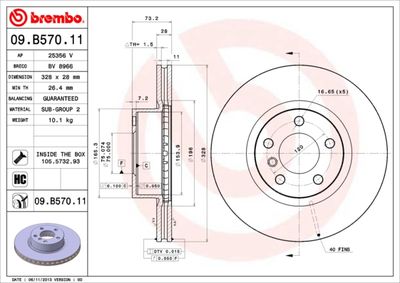 Brake Disc BREMBO 09.B570.11