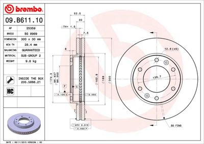 Brake Disc BREMBO 09.B611.10