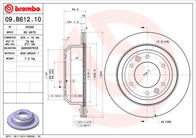 Brake Disc BREMBO 09.B612.10