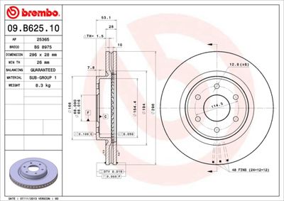 Brake Disc BREMBO 09.B625.10