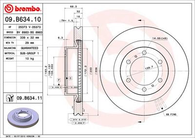 Brake Disc BREMBO 09.B634.11