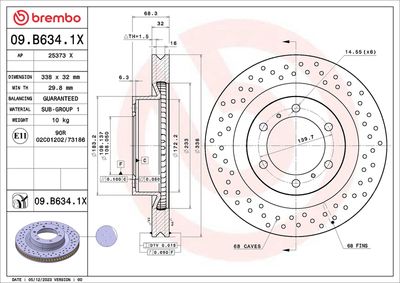 Brake Disc BREMBO 09.B634.1X