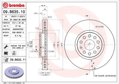Brake Disc BREMBO 09.B635.10