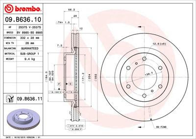 Brake Disc BREMBO 09.B636.11