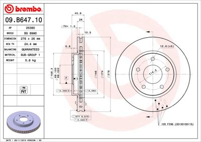 Brake Disc BREMBO 09.B647.11