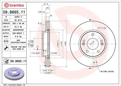Brake Disc BREMBO 09.B665.11