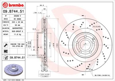 Brake Disc BREMBO 09.B744.51