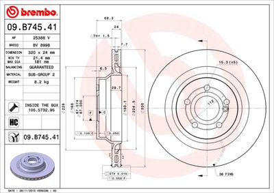 Brake Disc BREMBO 09.B745.41
