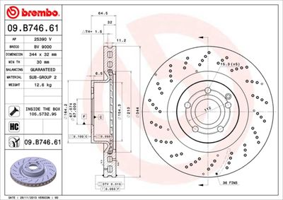Brake Disc BREMBO 09.B746.61