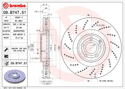 Brake Disc BREMBO 09.B747.51