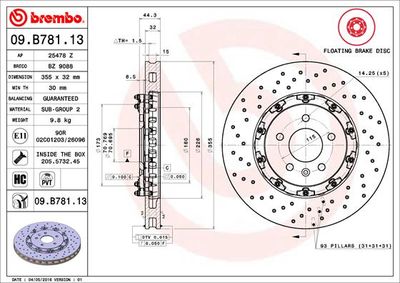 Brake Disc BREMBO 09.B781.13