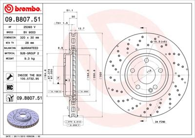 Brake Disc BREMBO 09.B807.51