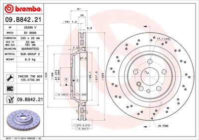 Brake Disc BREMBO 09.B842.21