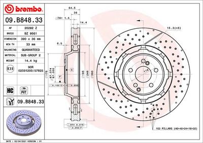 Brake Disc BREMBO 09.B848.33