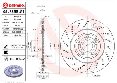 Brake Disc BREMBO 09.B855.51