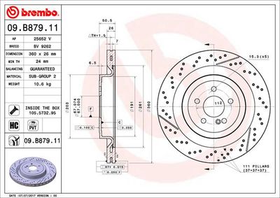 Brake Disc BREMBO 09.B879.11
