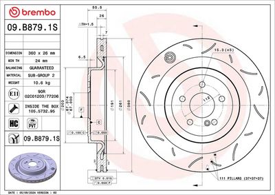 Brake Disc BREMBO 09.B879.1S