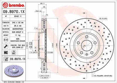 Brake Disc BREMBO 09.B970.1X