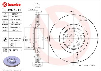 Brake Disc BREMBO 09.B971.11