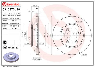 Brake Disc BREMBO 09.B973.11