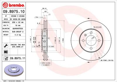 Brake Disc BREMBO 09.B975.10