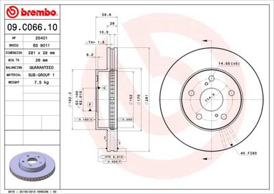 Brake Disc BREMBO 09.C066.10