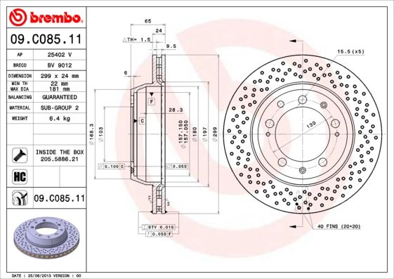 BREMBO 09.C085.11 Brake Disc