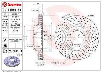 Brake Disc BREMBO 09.C089.11
