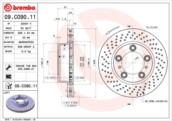 BREMBO 09.C090.11 Brake Disc