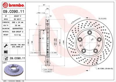 Brake Disc BREMBO 09.C090.11
