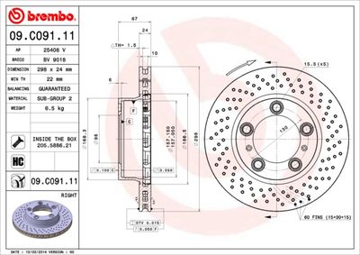 Brake Disc BREMBO 09.C091.11