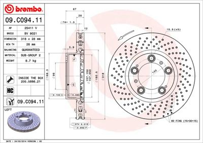 Brake Disc BREMBO 09.C094.11