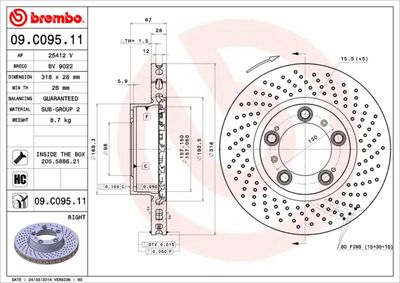 Brake Disc BREMBO 09.C095.11