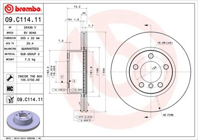 Brake Disc BREMBO 09.C114.11