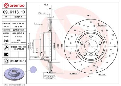 Brake Disc BREMBO 09.C116.1X