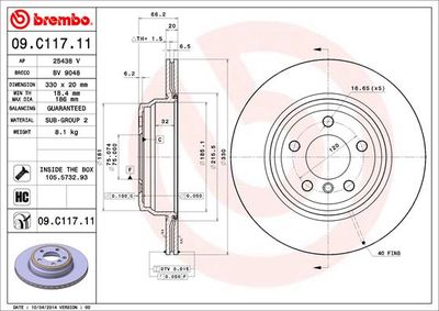Brake Disc BREMBO 09.C117.11