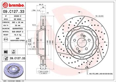 Brake Disc BREMBO 09.C127.33