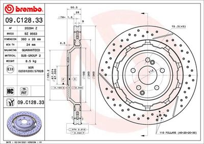 Brake Disc BREMBO 09.C128.33