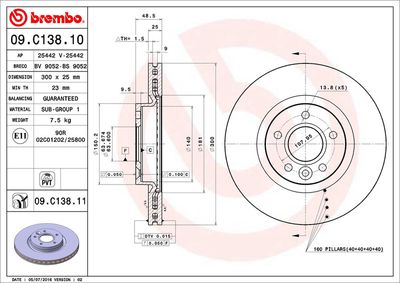 Brake Disc BREMBO 09.C138.11