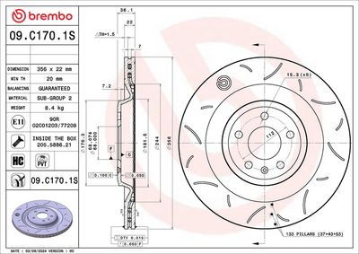 Brake Disc BREMBO 09.C170.1S