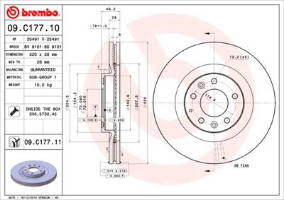Brake Disc BREMBO 09.C177.11