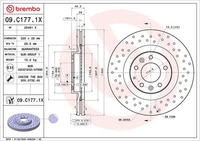 Brake Disc BREMBO 09.C177.1X