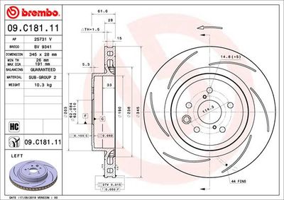 Brake Disc BREMBO 09.C181.11